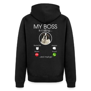 Bernhardiner my Boss - Veste à capuche bio Premium Unisexe - noir - Dos - Nico (187cm)