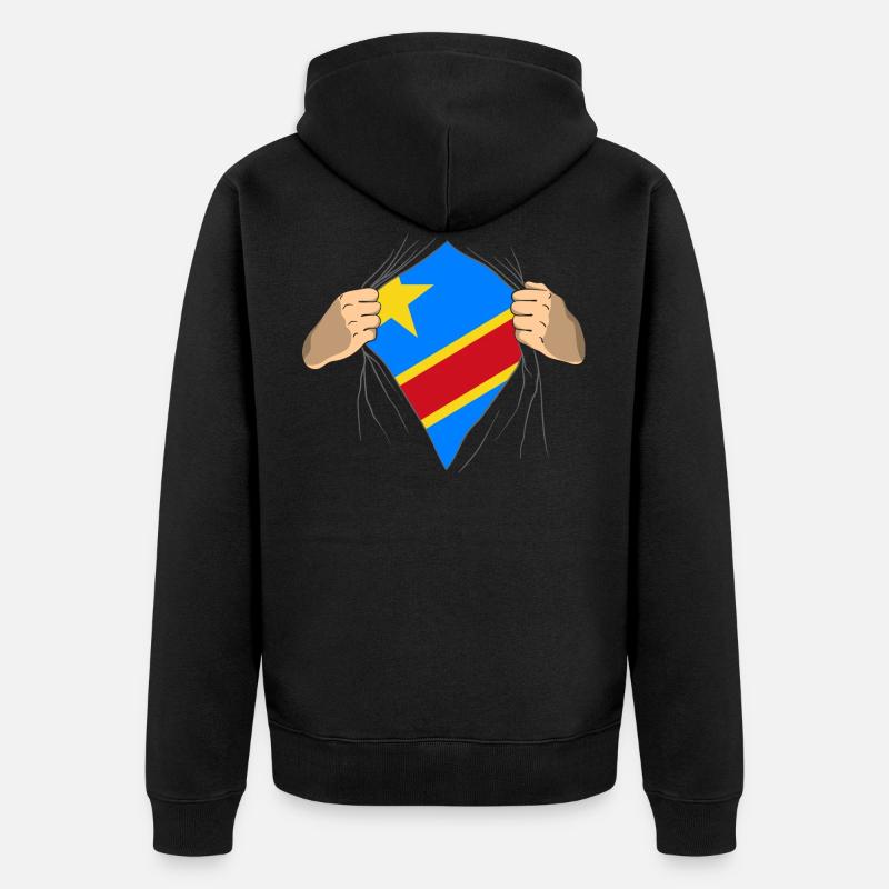 Kongo - Unisex Premium Bio Zip Hoodie - Schwarz