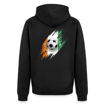 Elfenbeinküste Afrika Geschenkidee - Unisex Premium Bio Zip Hoodie - Schwarz - Hinten - Nico (187cm)