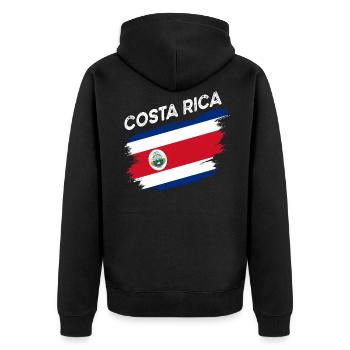 Costa Rica - Unisex Premium Bio Zip Hoodie - Schwarz - Hinten - Nico (187cm)