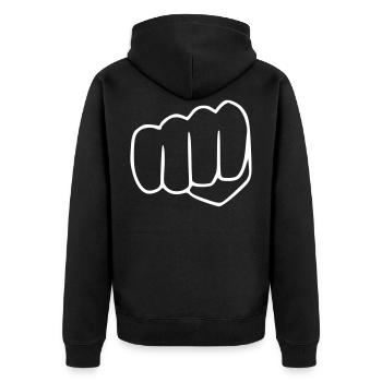 Emoji Faust croquis blanc - Veste à capuche bio Premium Unisexe - noir - Dos - Nico (187cm)