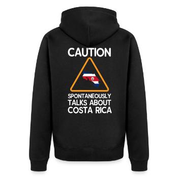 Costa Rica - Unisex Premium Bio Zip Hoodie - Schwarz - Hinten - Nico (187cm)