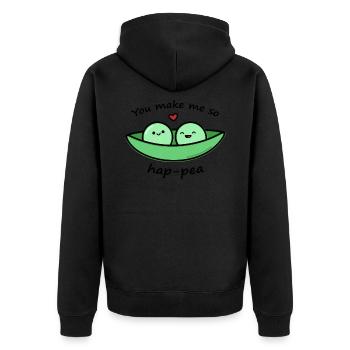 Petits pois mignons - Veste à capuche bio Premium Unisexe - noir - Dos - Nico (187cm)