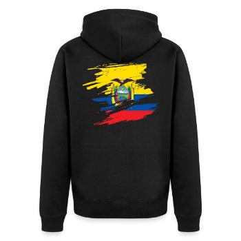 Ecuador - Unisex Premium Bio Zip Hoodie - Schwarz - Hinten - Nico (187cm)