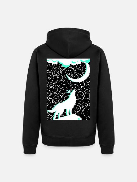 Yawling Wolf - Veste à capuche bio Premium Unisexe - noir