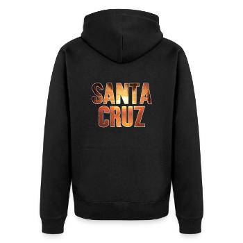 Santa Cruz - Unisex Premium Bio Zip Hoodie - Schwarz - Hinten - Nico (187cm)