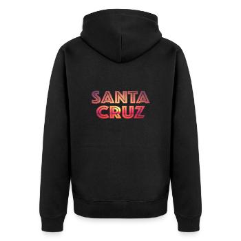 Santa Cruz - Unisex Premium Bio Zip Hoodie - Schwarz - Hinten - Nico (187cm)