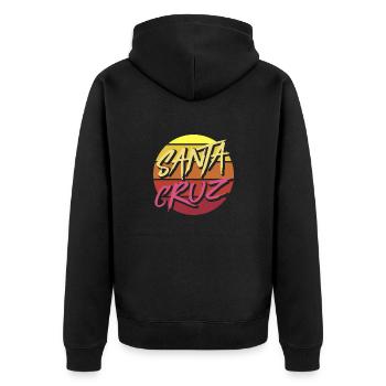 Santa Cruz - Unisex Premium Bio Zip Hoodie - Schwarz - Hinten - Nico (187cm)