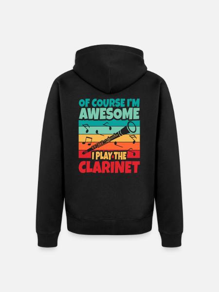 clarinet - Unisex Premium Organic Zip Hoodie - black