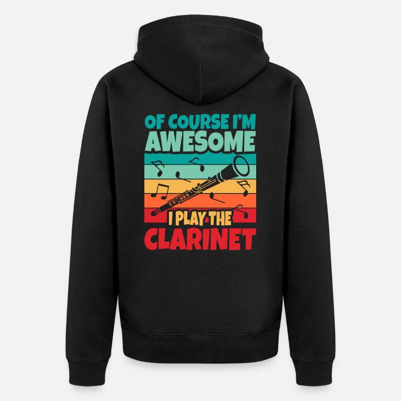 Klarinette - Unisex Premium Bio Zip Hoodie - Schwarz