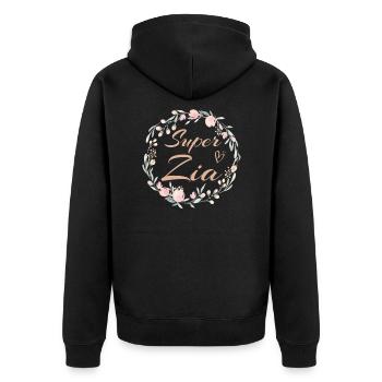 Super tante fleurs de fleurs cadeau - Veste à capuche bio Premium Unisexe - noir - Dos - Nico (187cm)