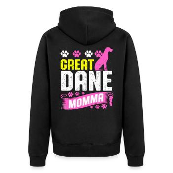 Deutsche Dogge - Unisex Premium Bio Zip Hoodie - Schwarz - Hinten - Nico (187cm)