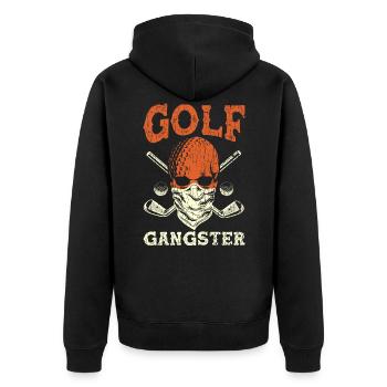 gulf - Unisex Premium Organic Zip Hoodie - black - Back - Nico (187cm)