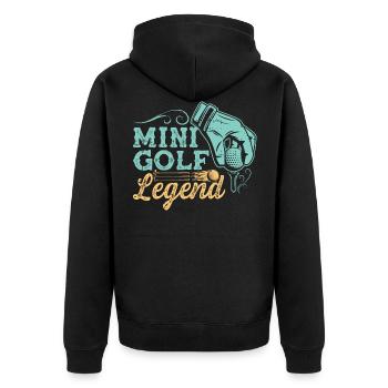 Golf Golfer Golfplatz Geschenk - Unisex Premium Bio Zip Hoodie - Schwarz - Hinten - Nico (187cm)