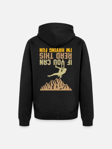 climb - Unisex Premium Organic Zip Hoodie - black