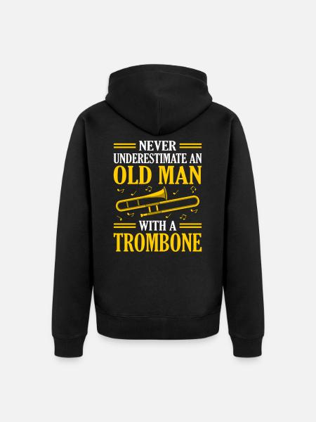 Posaune Trombone - Unisex Premium Organic Zip Hoodie - black