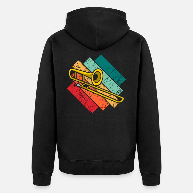 Posaune Trombone - Veste à capuche bio Premium Unisexe - noir