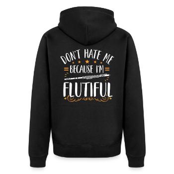 Flûte transversale Flûte latérale soufflée - Veste à capuche bio Premium Unisexe - noir - Dos - Nico (187cm)