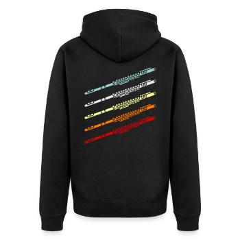 Flûte transversale Flûte latérale soufflée - Veste à capuche bio Premium Unisexe - noir - Dos - Nico (187cm)