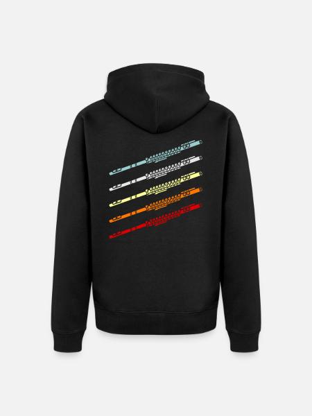 Flute SideBlown Flute - Unisex Premium Organic Zip Hoodie - black