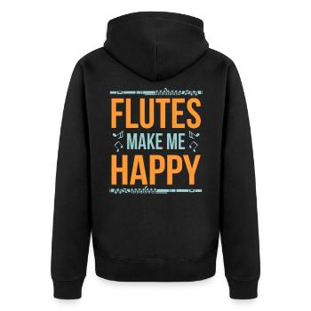 Flûte transversale Flûte latérale soufflée - Veste à capuche bio Premium Unisexe - noir - Dos - Nico (187cm)