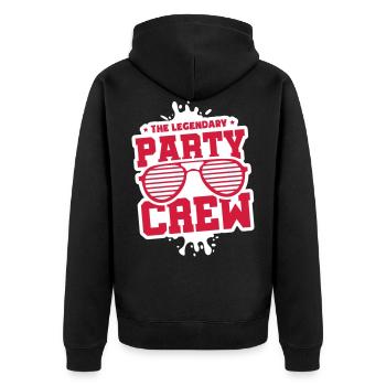 Party Crew - Unisex Premium Organic Zip Hoodie - black - Back - Nico (187cm)