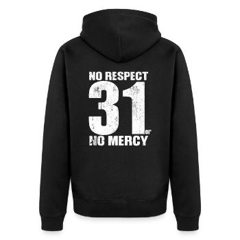 No Respect for 31s - Unisex Premium Organic Zip Hoodie - black - Back - Nico (187cm)