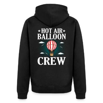 Heissluftballon Flugzeug Abenteuer Geschenk - Unisex Premium Bio Zip Hoodie - Schwarz - Hinten - Nico (187cm)