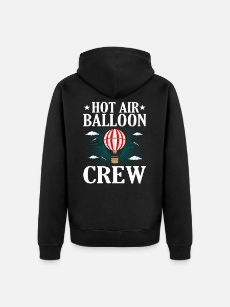 Heissluftballon Flugzeug Abenteuer Geschenk - Unisex Premium Bio Zip Hoodie - Schwarz