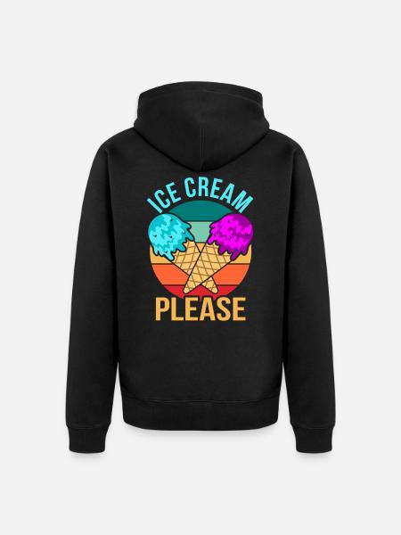 Crème glacée - Veste à capuche bio Premium Unisexe - noir