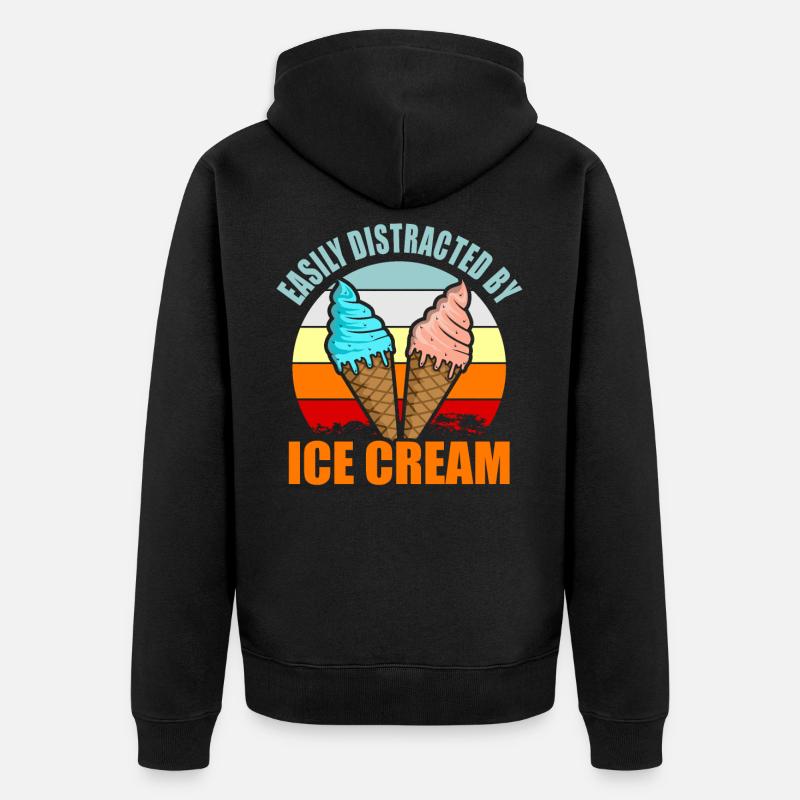 Crème glacée - Veste à capuche bio Premium Unisexe - noir