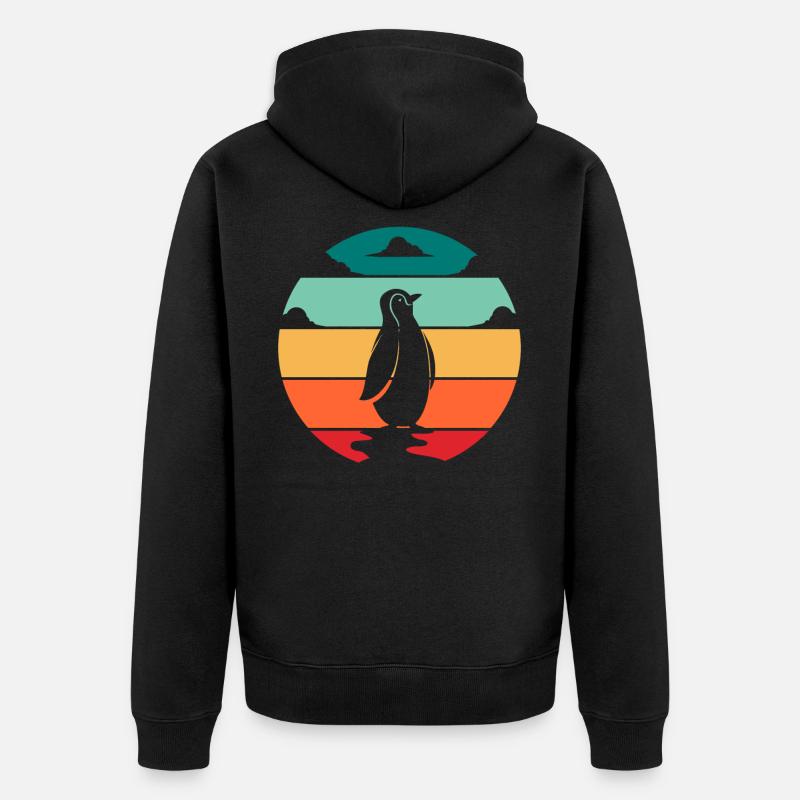 Pinguin - Unisex Premium Bio Zip Hoodie - Schwarz