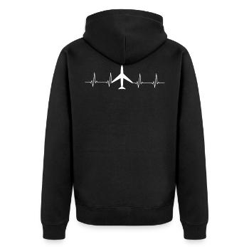 Coeur de pilote cadeau de battement - Veste à capuche bio Premium Unisexe - noir - Dos - Nico (187cm)
