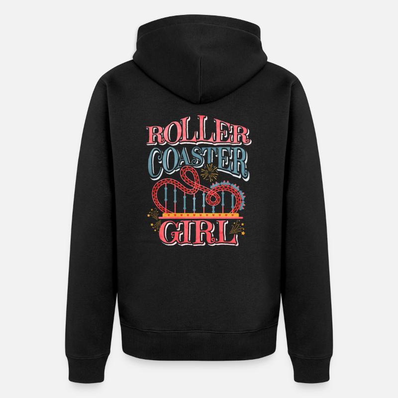 Achterbahn - Unisex Premium Bio Zip Hoodie - Schwarz