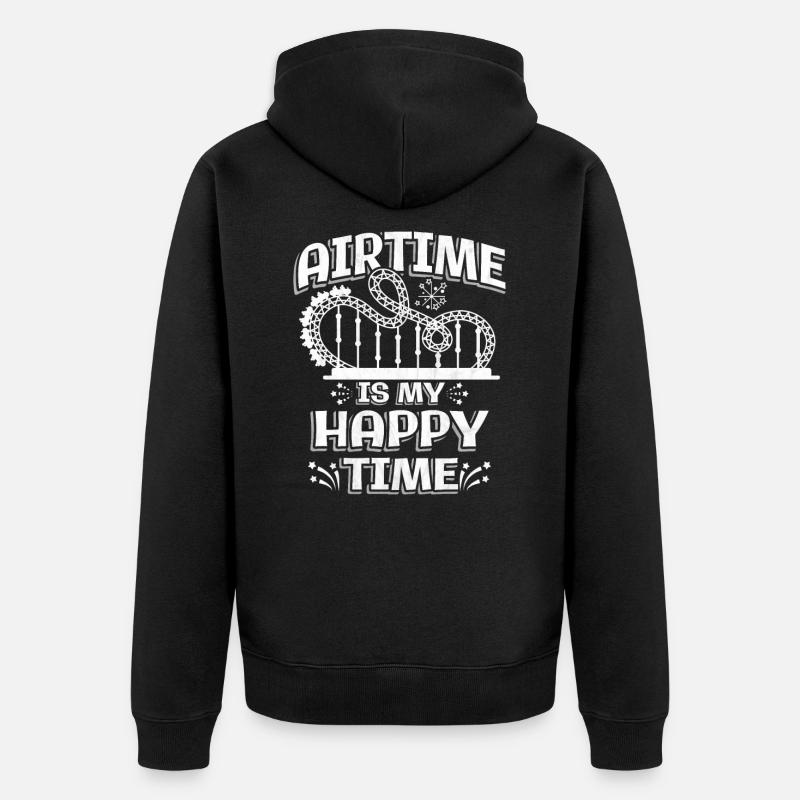 Achterbahn - Unisex Premium Bio Zip Hoodie - Schwarz