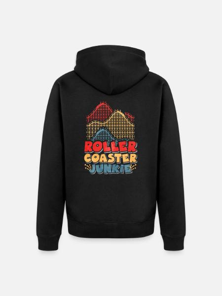 roller coaster - Unisex Premium Organic Zip Hoodie - black
