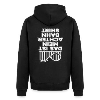 Achterbahn - Unisex Premium Bio Zip Hoodie - Schwarz - Hinten - Nico (187cm)
