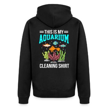Aquarium Fisch Keeper Geschenk - Unisex Premium Bio Zip Hoodie - Schwarz - Hinten - Nico (187cm)