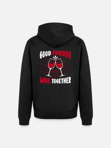 Wein - Unisex Premium Bio Zip Hoodie - Schwarz