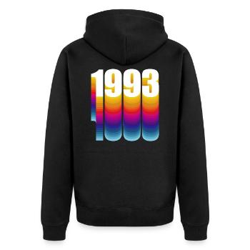 1993 Année de naissance - Veste à capuche bio Premium Unisexe - noir - Dos - Nico (187cm)
