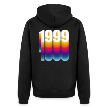 1999 Jahrgang Geburtsjahr - Unisex Premium Bio Zip Hoodie - Schwarz - Hinten - Nico (187cm)