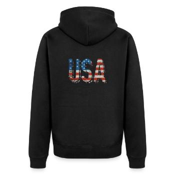 États-Unis - Veste à capuche bio Premium Unisexe - noir - Dos - Nico (187cm)