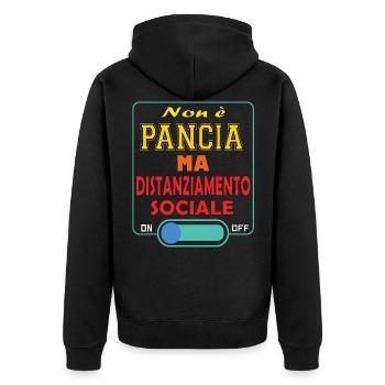 Italienisch - Unisex Premium Bio Zip Hoodie - Schwarz - Hinten - Nico (187cm)