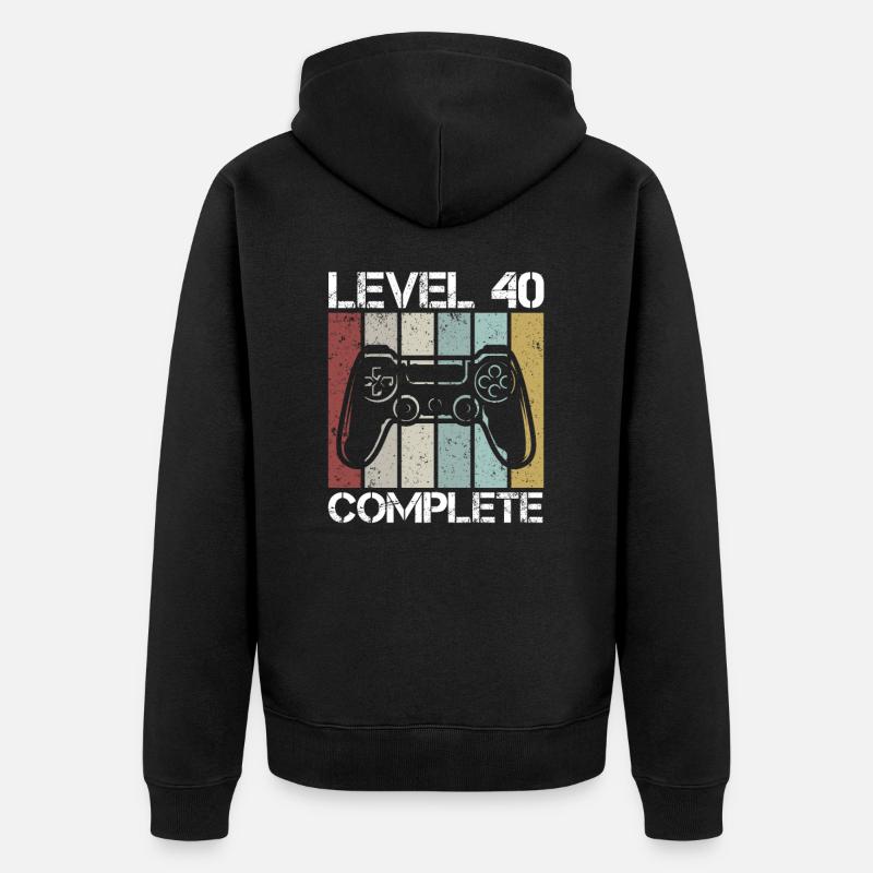 Level 40 complete - Unisex Premium Bio Zip Hoodie - Schwarz