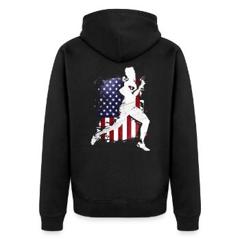 Laufen - Unisex Premium Bio Zip Hoodie - Schwarz - Hinten - Nico (187cm)