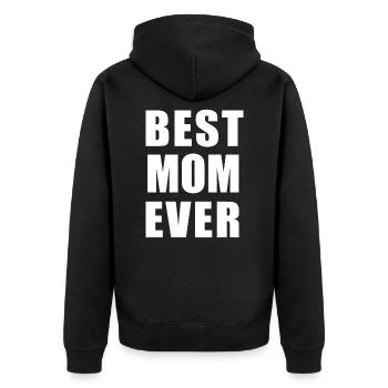 Beste Mutter Aller Zeiten - Unisex Premium Bio Zip Hoodie - Schwarz - Hinten - Nico (187cm)