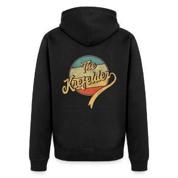 The Krefelder - Unisex Premium Bio Zip Hoodie - Schwarz - Hinten - Nico (187cm)