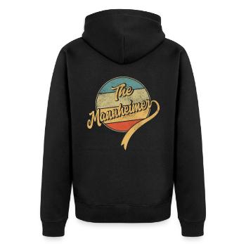 The Mannheimer - Unisex Premium Bio Zip Hoodie - Schwarz - Hinten - Nico (187cm)