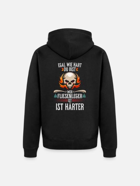 Fliesenleger Fliesen - Unisex Premium Bio Zip Hoodie - Schwarz
