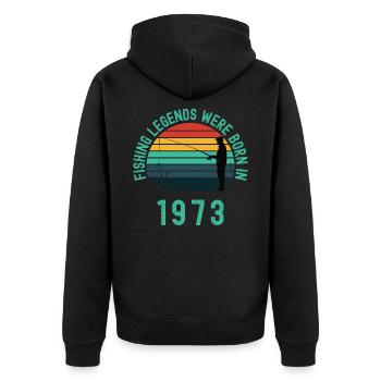 Fishing Legends Were Born In 1973 - Unisex Premium Organic Zip Hoodie - black - Back - Nico (187cm)